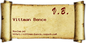 Vittman Bence névjegykártya